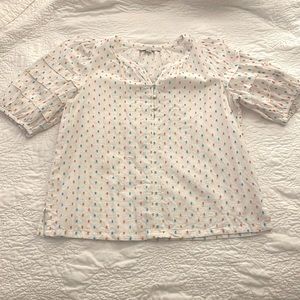 Loft Springy Cotton Dot Top - Small Petite